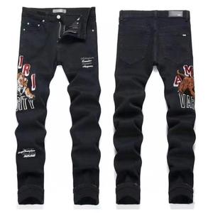 Pantalones Vaqueros <span class=keywords><strong>de</strong></span> Hombre Estilo Hip Hop con Parches y Bordados, Diseño Moderno - Product Image 5