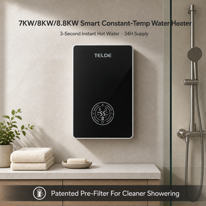 Pequeño calentador de agua eléctrico montado en la pared para el hogar, Hotel, apartamento, temperatura constante inteligente, plástico duradero - Product Image 1