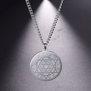 Acero inoxidable Tetragrammaton Pentáculo Colgante Wiccan Solomon Pentagram Amuleto Collar para hombres como regalo o accesorio de fiesta - Product Image 4