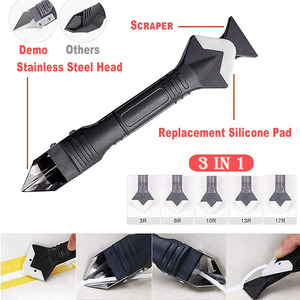 Grattoir et outil de calfeutrage de qualité industrielle OEM avec patins en silicone pour l'élimination de la coulis, le décapage des résidus adhésifs et la réparation des joints - Product Image 3