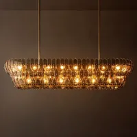 Lustre en verre d'art moderne haut de gamme, lampe suspendue ambrée pour hall d'hôtel, salon, restaurant, villa, éclairage de projet