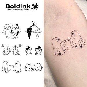 <span class=keywords><strong>Tatouage</strong></span> au jus de Jagua Boldink personnalisé, réaliste, mignon, motif chat fantôme, résistant à l'eau, longue durée (2 semaines) - Product Image 1