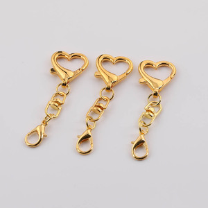 Cadena con hebilla metálica en forma de corazón, accesorios para bolsos DIY, gancho conector de aleación de zinc plateado para joyería artesanal hecha a mano - Product Image 3