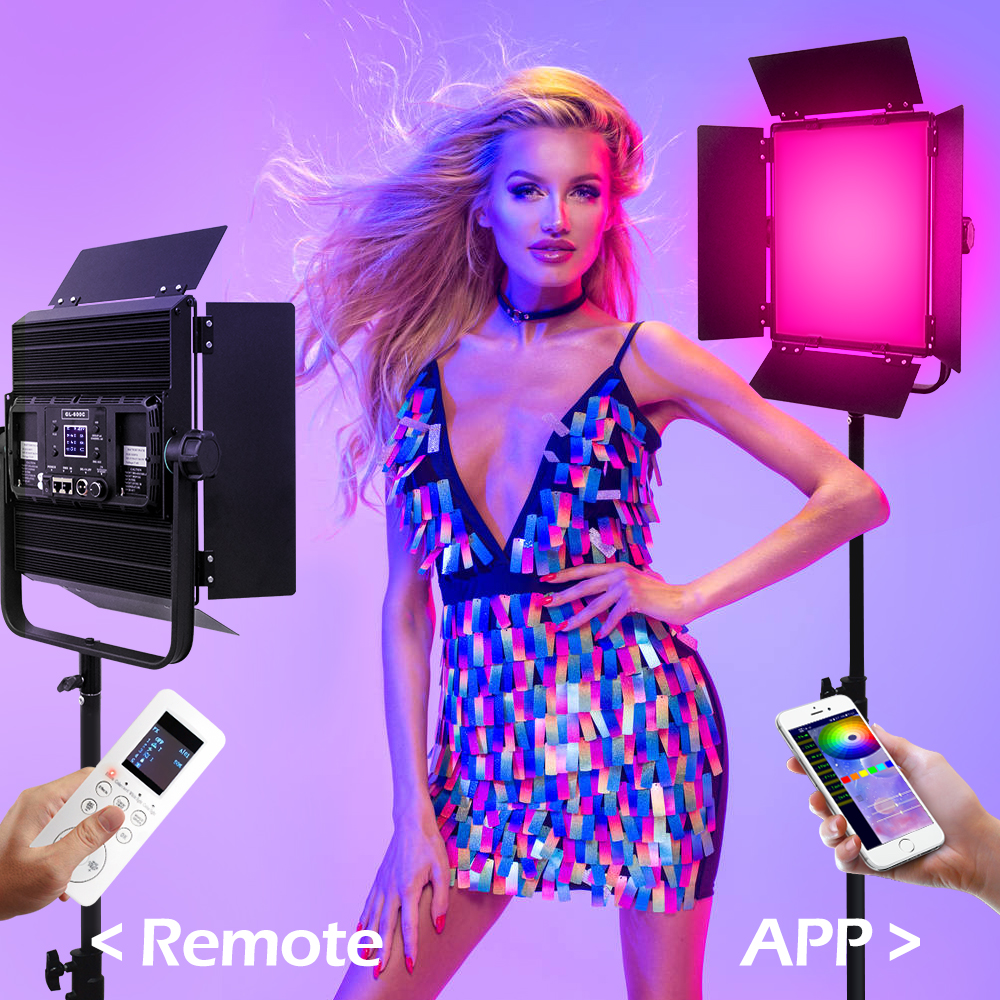 Noiseless! LED panel light 60watt professional audio daylight RGB DMX control 14 effects soft video studio lights 2700-7500k