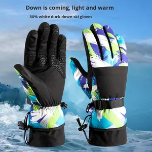 Gants de ski d'hiver pour femmes coupe-vent compatibilité avec écran tactile résistant au froid gants chauds épaissis remplis de duvet pour le snowboard - Product Image 3