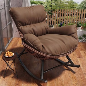<b>Rattan</b> Woven Lobster Rocking Chair Vintage Thickened Recliner Lazy Leisure <b>Sofa</b> For Balcony Courtyard Living Room Relaxation - Product Image 2