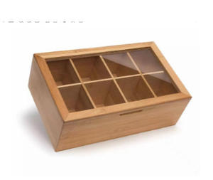 Custom Shaped Natural Polished Rectangular Bamboo Wood <b>Tea</b> <b>Box</b> Modern Multifunctional Design for Kitchen Use - Product Image 6