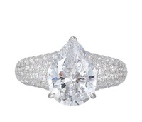 Bague de Fiançailles et de Mariage en Moissanite Forme Goutte d'Eau 5 Carats, Plaqué Or 18K S925, Anti-ternissement, Couche d'Or Épaisse, pour Femme