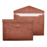 Carpeta de Archivos A4 Personalizada en Oferta, Estilo Vintage, Portadocumentos Impermeable de PU con Botón para Viajes, Tarjetas de Visita y Documentos