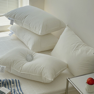 Oreiller en duvet et plumes, oreiller de luxe en duvet et plumes d'oie pour hôtel, avec enveloppe en coton, oreiller doux et offrant un bon soutien pour le cou - Product Image 1