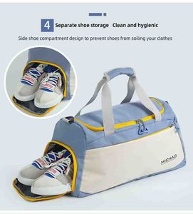 Sac de sport avec séparation humide/sèche, grande capacité, compartiment à chaussures indépendant, idéal pour le yoga, logo personnalisable, en polyester - Product Image 3