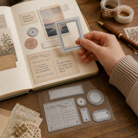 Ensemble de matrices de découpe en métal pour cartes postales vintage, matrices de gaufrage rétro pour lignes de timbrage, pour la création de cartes, le scrapbooking et les loisirs créatifs en papier