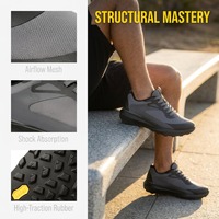 Chaussures de sport décontractées pour hommes, basses, confortables, à lacets, en maille respirante grise, personnalisables avec logo OEM, vente en gros