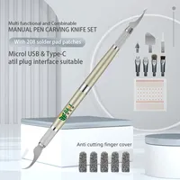 Set Pisau Ukir Manual Multifungsi BEST BST-85, Pisau Dua Sisi, Pegangan untuk Ponsel, Pad, dan Alat Penghapus Lem CPU