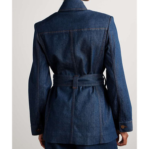 <span class=keywords><strong>Veste</strong></span> <span class=keywords><strong>en</strong></span> <span class=keywords><strong>jean</strong></span> ceinturée <span class=keywords><strong>mi</strong></span>-<span class=keywords><strong>longue</strong></span> pour <span class=keywords><strong>femme</strong></span> avec imprimé léopard et logo brodé pour toutes les saisons-été hiver automne - Product Image 2