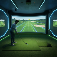 Simulateur de golf immersif à écran tactile haute précision avec logiciel de projection, kit commercial de club de golf VR, capteur à double caméra pour la maison