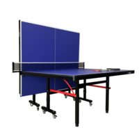 Table de ping-pong pliable d'intérieur en MDF de 18 mm, personnalisable, à prix de gros, pour le divertissement quotidien