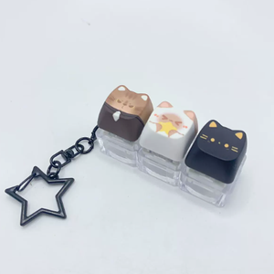 Porte-clés mignon en forme de chat de dessin animé 3D, mousqueton étoile, pendentif de sac animalier - Product Image 3