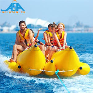 Bateau banane gonflable Ocean Rider pour 8 personnes avec 2 tubes, tubes doubles, vélo aquatique flottant, bateaux à pédales - Product Image 1