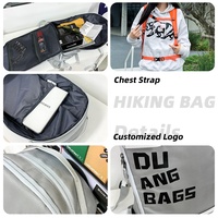 Sac à dos de sport d'extérieur unisexe 4 couleurs, imperméable, grande capacité, avec sangle de poitrine, pour randonnée, alpinisme et loisirs, avec bâtons de randonnée portables