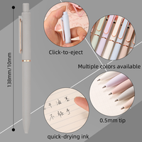 Stylos gel personnalisables de 0.5mm de haute valeur bleu Morandi Press Signature Logo imprimable mignon stylos de bureau d'affaires promotionnels en plastique
