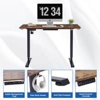 Bureau d'ordinateur en bois électrique à moteur unique moderne, mobilier de bureau intelligent et réglable - Table à hauteur réglable