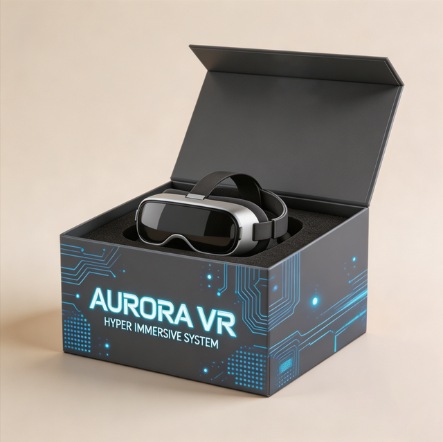 Custom for VR Glasses Recycled Materials Rigid Structure Magnetic Box Matte Finish Shockproof Lining for Gift Retail Display