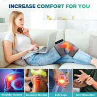 Masseur électrique sans fil pour le genou, soulagement de la douleur, rechargeable, chauffant, vibrant, enveloppant pour le coude et l'épaule, ceinture de massage articulaire