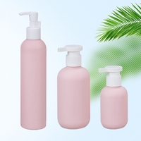 Belle bouteille vide de conditionneur de shampooing en plastique HDPE rose 100ml 200ml 260ml pompe à lotion récipient d'emballage cosmétique