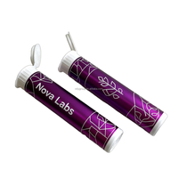 Tube à cigares pré-roulé personnalisé 98 109 116 mm avec couvercle pop-top, emballage en plastique à l'épreuve des enfants, avec insert en papier, autocollant en forme de cône
