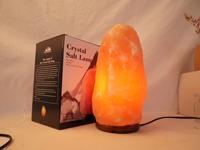 Lampe au sel rose de l'Himalaya avec base en bois-Sûr et durable pour lampe de décoration à usage quotidien