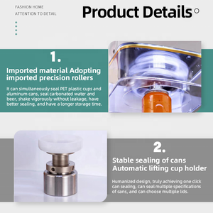 Machine de scellage semi-automatique à grande vitesse pour canettes en aluminium de thé aux bulles, soda, jus de fruits, eau gazeuse et thé, sans rotation, pour PET - Product Image 6