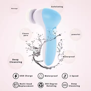 <strong>Electric</strong> <strong>Facial</strong> Cleaner 5 in 1 Face Cleansing Brush Wash Machine Spa Skin Care <strong>Massager</strong> Blackhead Cleaning <strong>Facial</strong> Cleanser Tools - Product Image 5