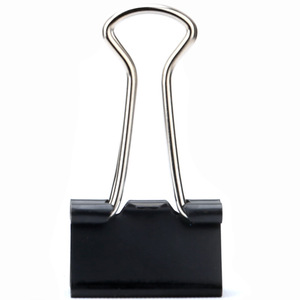 Deli Stationery Binder Clip 19mm Black Metal Fish Tail Clip Size 5 Office Supply - Product Image 1