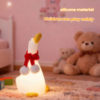 Mini veilleuse LED en forme de canard à changement de couleur avec capteur de clignotement en silicone pour bébés et enfants