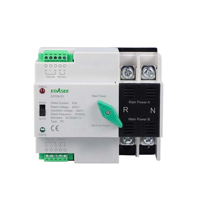 50Hz 60Hz 63A 110V 230V ATS Automatic Transfer Switch