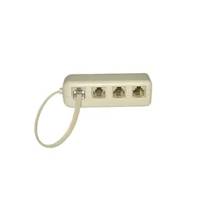 Accessoires téléphoniques prise rj11 à 4 adaptateur jack rj11 connecteur de prise rj11