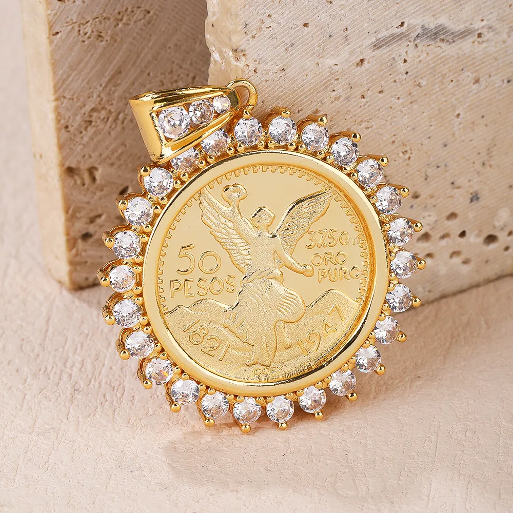 Best Verkopende Moneda De Centenario Munt San Judas Hanger Charme Religieuze Sieraden Verguld 14K 18K Oro Laminado Dijen