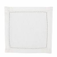 Sous-verre blanc à ourlet festonné, double couche en satin tissé, avec bordure à fils tissés, pour hôtel, restaurant, café