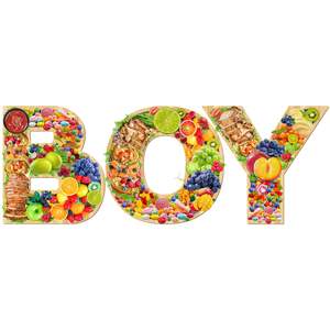 3pcs Planche à charcuterie pour bébé Lettres garçon, bois naturel, planche à charcuterie en bois pour plateau à fromage baies - Product Image 1