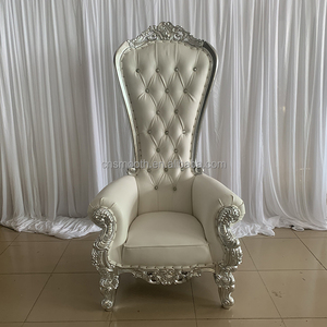 Wedding Event Furniture High Back Gold <strong>Silver</strong> Royal King Queen Throne <strong>Chair</strong> for Wedding - Product Image 4