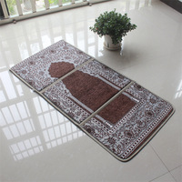 Tapis de prière pliable portable, lavable, en chenille à poils coupés, épaissi, avec dossier plat, moderne, pour la maison, le camping et les voyages