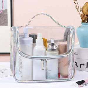 Waterproof Clear Transparent Beauty Trip <b>Toiletry</b> Wash <b>Bag</b> <b>Travel</b> Makeup <b>Bag</b> Organizer Clear PVC Cosmetic <b>Bags</b> - Product Image 4
