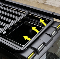 Porte-bagages de toit en alliage d'aluminium Rox 01, plateforme de transport de marchandises, haute capacité 100 kg+, installation facile, accessoires extérieurs pour voitures
