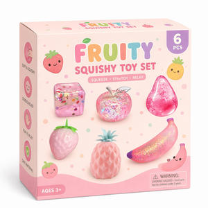 Hot Sale 6PCS Fruit Squishy Toy Set Slow Rising Squeeze Stress Relief Sensory <b>Fidget</b> Toys for Kids Wholesale - Product Image 1