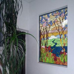 Panel de Vidrio Tiffany Hecho a Mano en China con Diseño de Árbol Otoñal, 5mm de Grosor, para Ventana, Puerta o Pared, Decoración con Doble Acristalamiento - Product Image 4