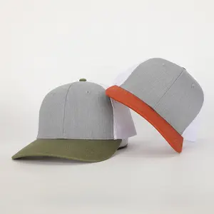 定制刺绣标志Gorras 6面板高品质灰棉批发来样定做经典网帽运动户外空白卡车司机帽