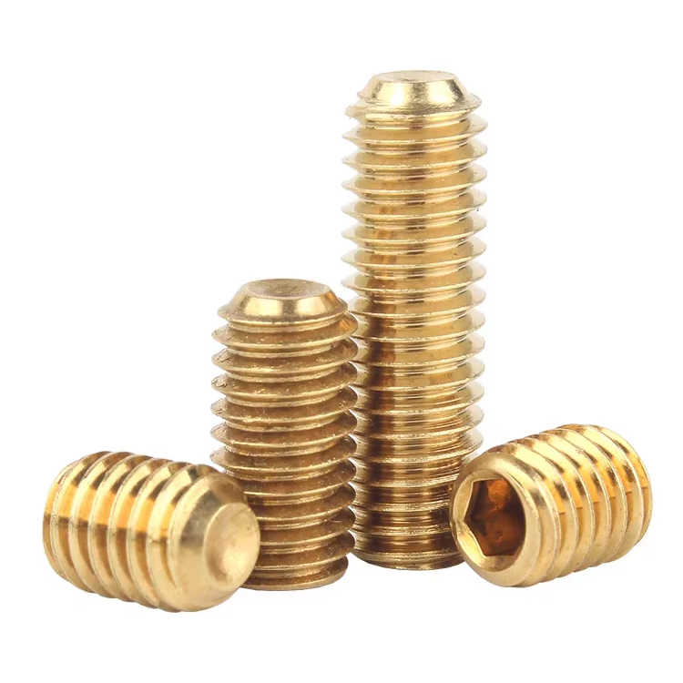 Precision Brass Cup Point Grub Screw with Hex Key - Non-Magnetic & RoHS