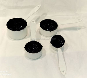 Tasses à mesurer Lot de 4 en acier inoxydable fini noir élégant Mesures de cuisson du thé précises et parfaites Outil de cuisine essentiel - Product Image 3