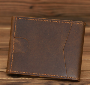 Cartera Delgada de Cuero Genuino con Logotipo Personalizado Estilo Vintage, Tarjetero, Estuche para Licencia de Conducir, Tarjetero de Cuero Crazy Horse - Product Image 3